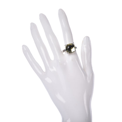 David Yurman Sterling Silver Diamond Lemon Citrine 14mm Chatelaine Ring 54 7 5 of 5
