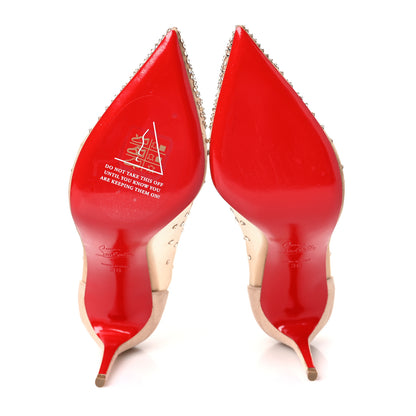 Christian Louboutin Suede Lame Crystal Strass Follies 85 Pumps 38 Light Silk 5 of 8