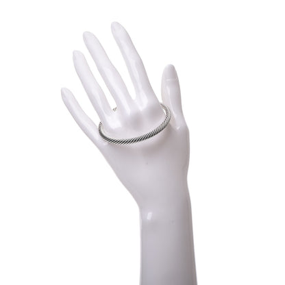 David Yurman Sterling Silver Diamond 5mm Cable Buckle Bracelet 2 of 6