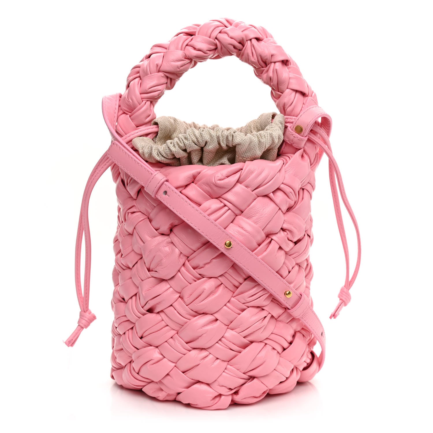 Bottega Veneta Calfskin Intrecciato Kalimero Bucket Bag Ribbon 1 of 9