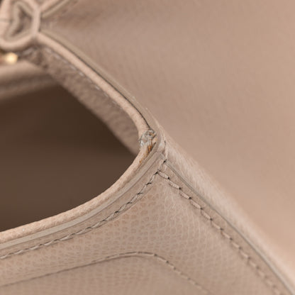 Salvatore Ferragamo Hammered Calfskin Vara Bow Chain Tote Macadamia 11 of 16