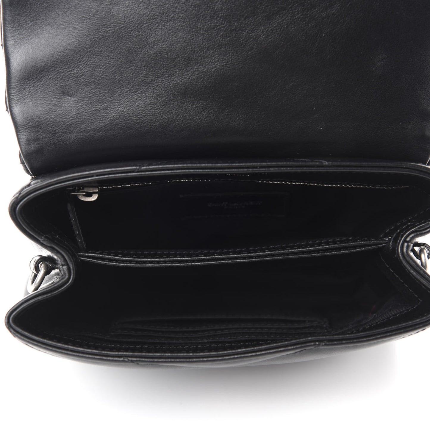 Calfskin Y Quilted Monogram Toy Loulou Crossbody Bag Black