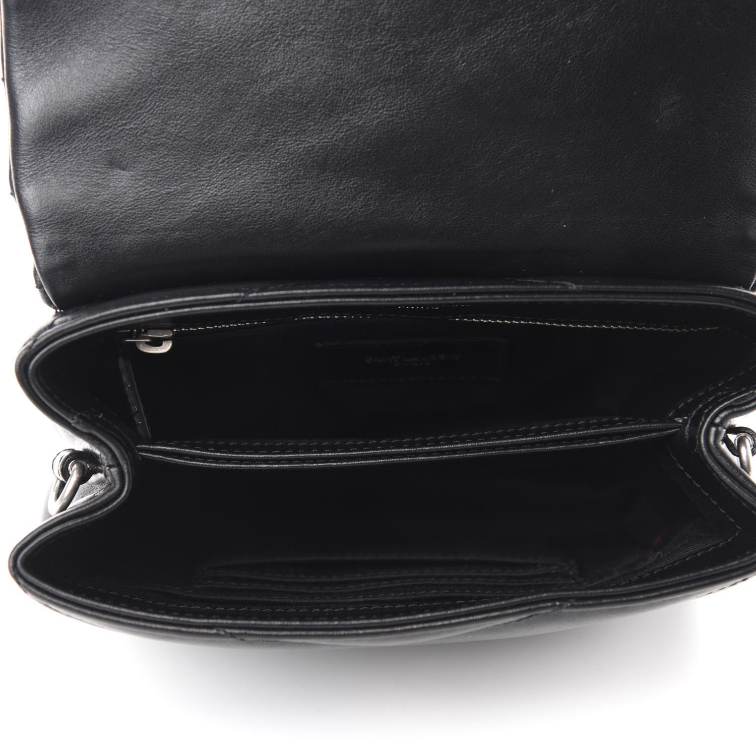 Saint Laurent Calfskin Y Quilted Monogram Toy Loulou Crossbody Bag Black 5 of 13