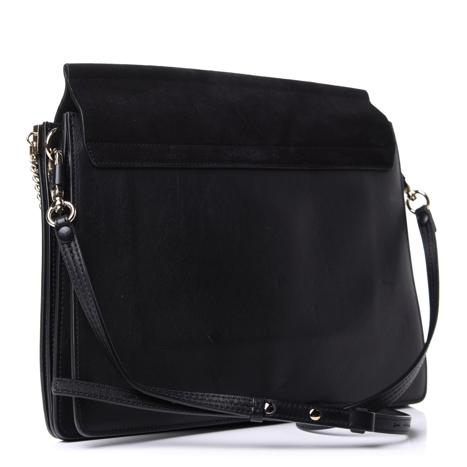 Chloe Suede Calfskin Medium Faye Shoulder Bag Black 3 of 12
