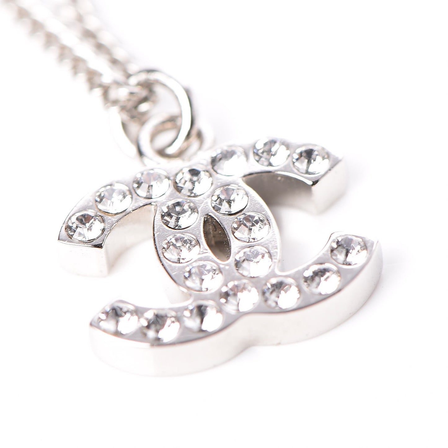 Crystal Timeless CC Necklace Silver