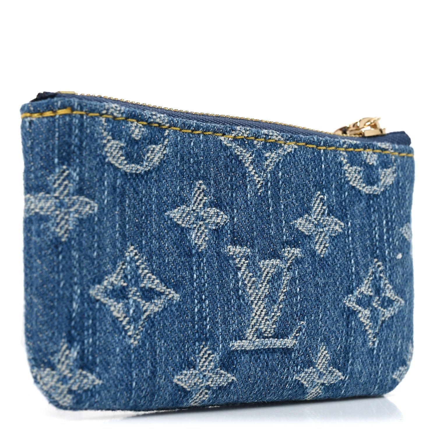 Louis Vuitton LV X TM Monogram Denim Cerises Key Pouch Blue 3 of 7