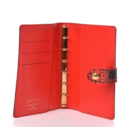 Louis Vuitton Monogram Kusama Town Small Ring Agenda Cover Red 5 of 9