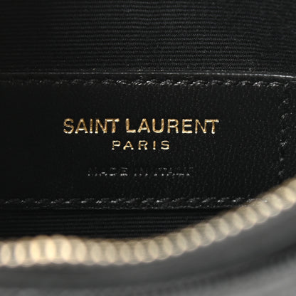 Saint Laurent Grain De Poudre Chevron Monogram Large Bill Pouch Black 6 of 8