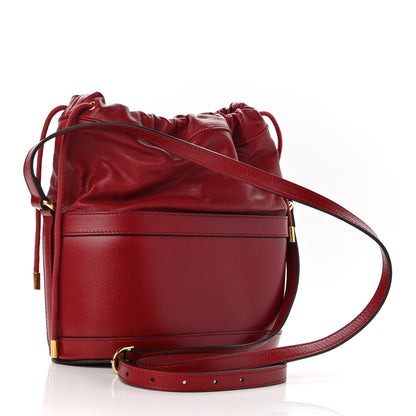 Gucci Azalea Sakai Calfskin Horsebit 1955 Drawstring Bucket Bag New Cherry Red 3 of 9