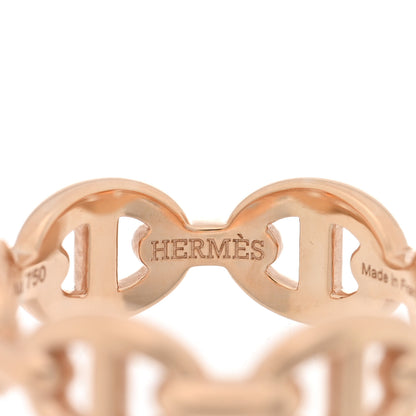 Hermes 18K Rose Gold PM Chaine d'Ancre Enchainee Ring 48 4.5 4 of 5
