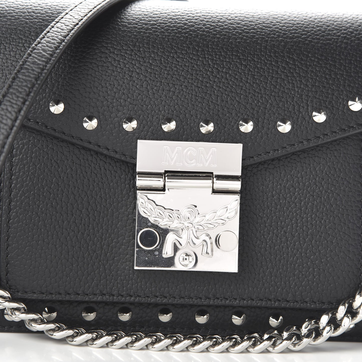 Calfskin Studded Mini Patricia Crossbody Black