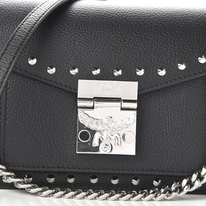 MCM Calfskin Studded Mini Patricia Crossbody Black 10 of 10