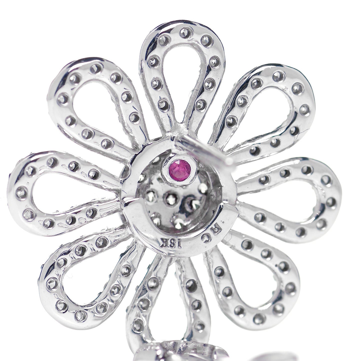 18K White Yellow Gold Yellow Diamond Daisy Earrings