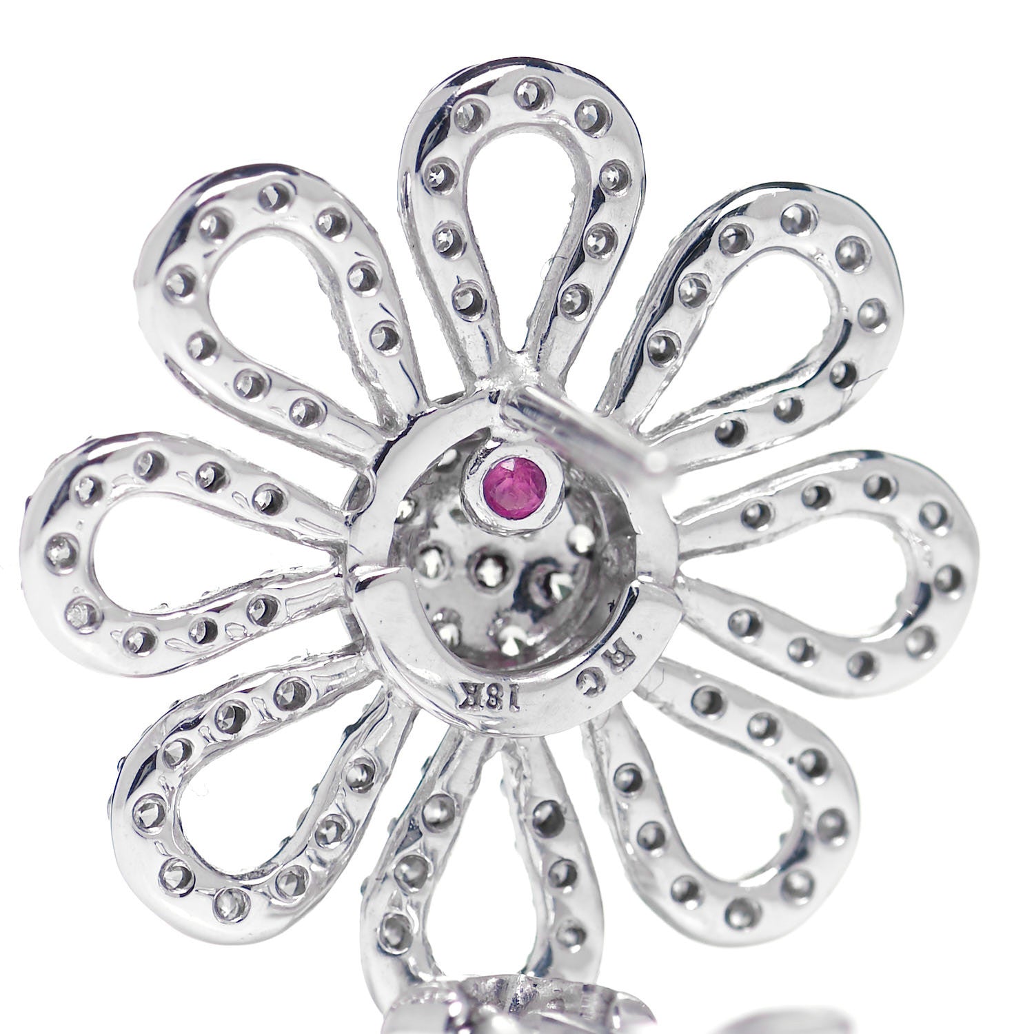 Roberto Coin 18K White Yellow Gold Yellow Diamond Daisy Earrings 4 of 4