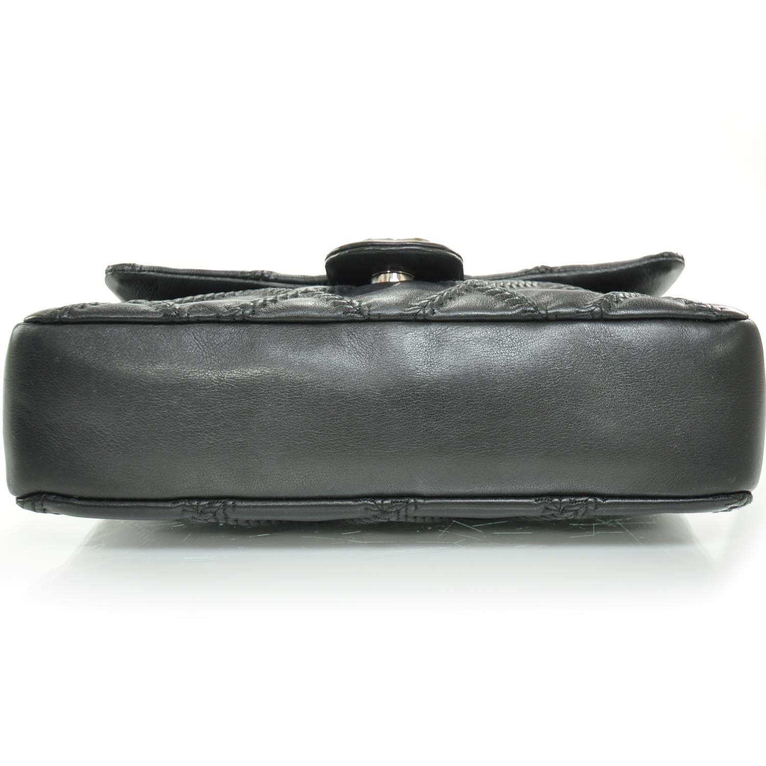 Chanel Leather Stitched Small Cells Flap Black 5 of 9