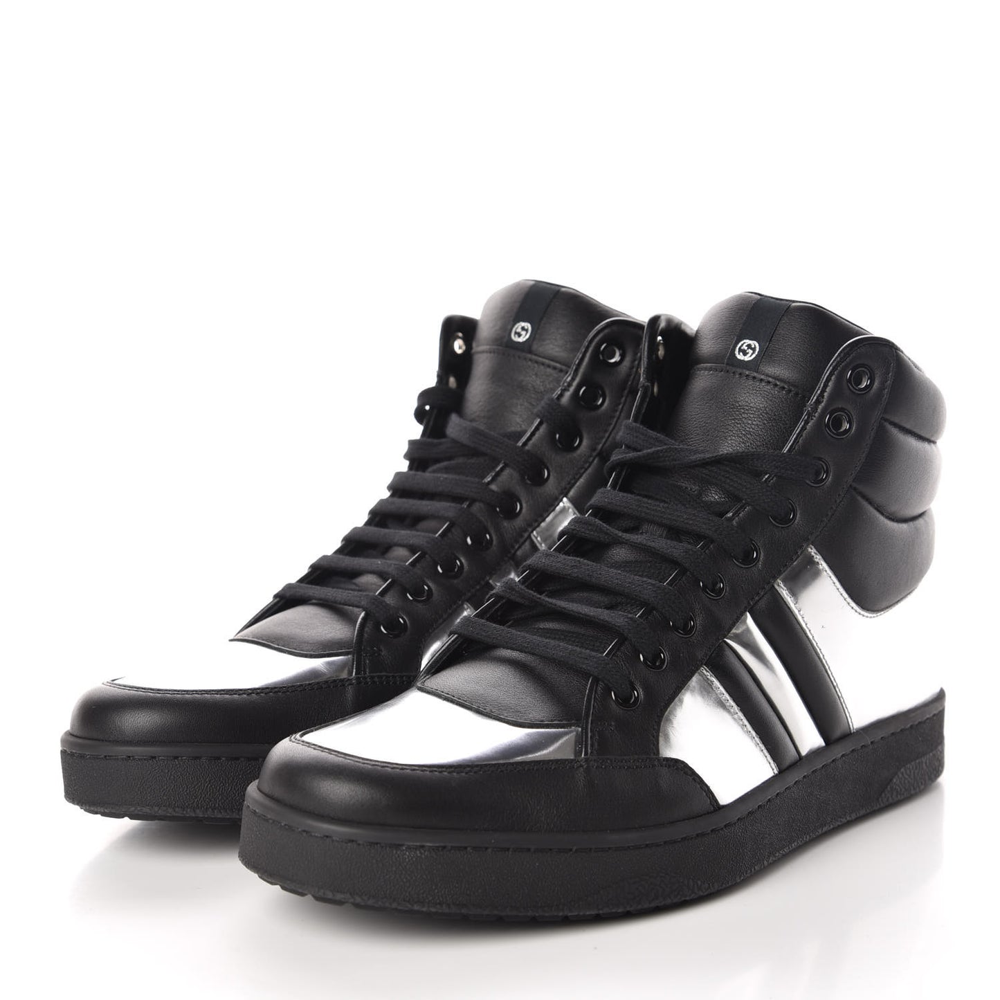 Calfskin Mens Microsoft Glow Light High Top Sneakers 8 Argento