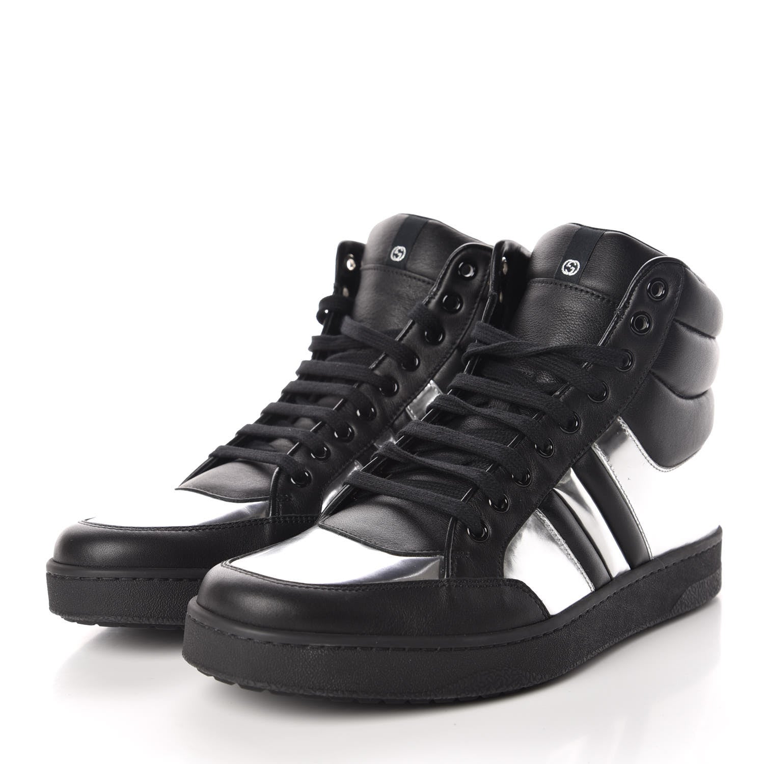 Gucci Calfskin Mens Microsoft Glow Light High Top Sneakers 8 Argento 3 of 9
