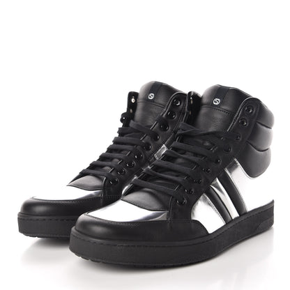 Gucci Calfskin Mens Microsoft Glow Light High Top Sneakers 8 Argento 3 of 9