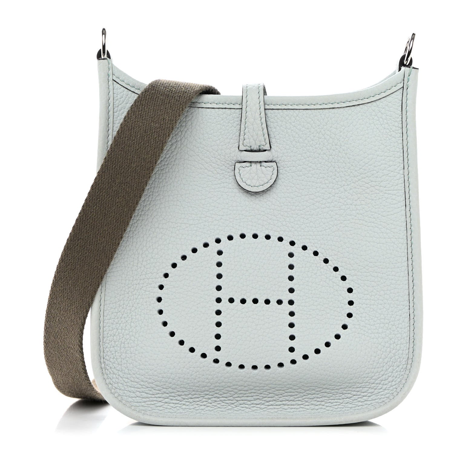 Hermes Taurillon Clemence Amazone Evelyne TPM Bleu Pale Etain 1 of 11
