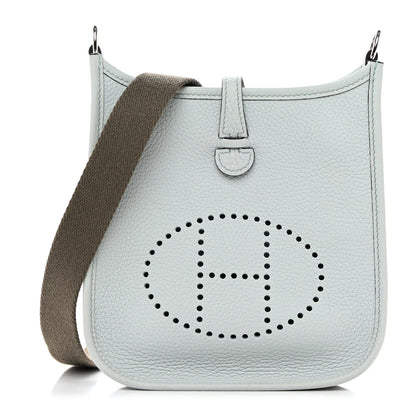 Hermes Taurillon Clemence Amazone Evelyne TPM Bleu Pale Etain 1 of 11