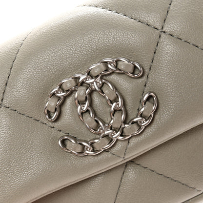Chanel Lambskin Quilted Chanel 19 Flap Belt Bag Grey 8 of 8