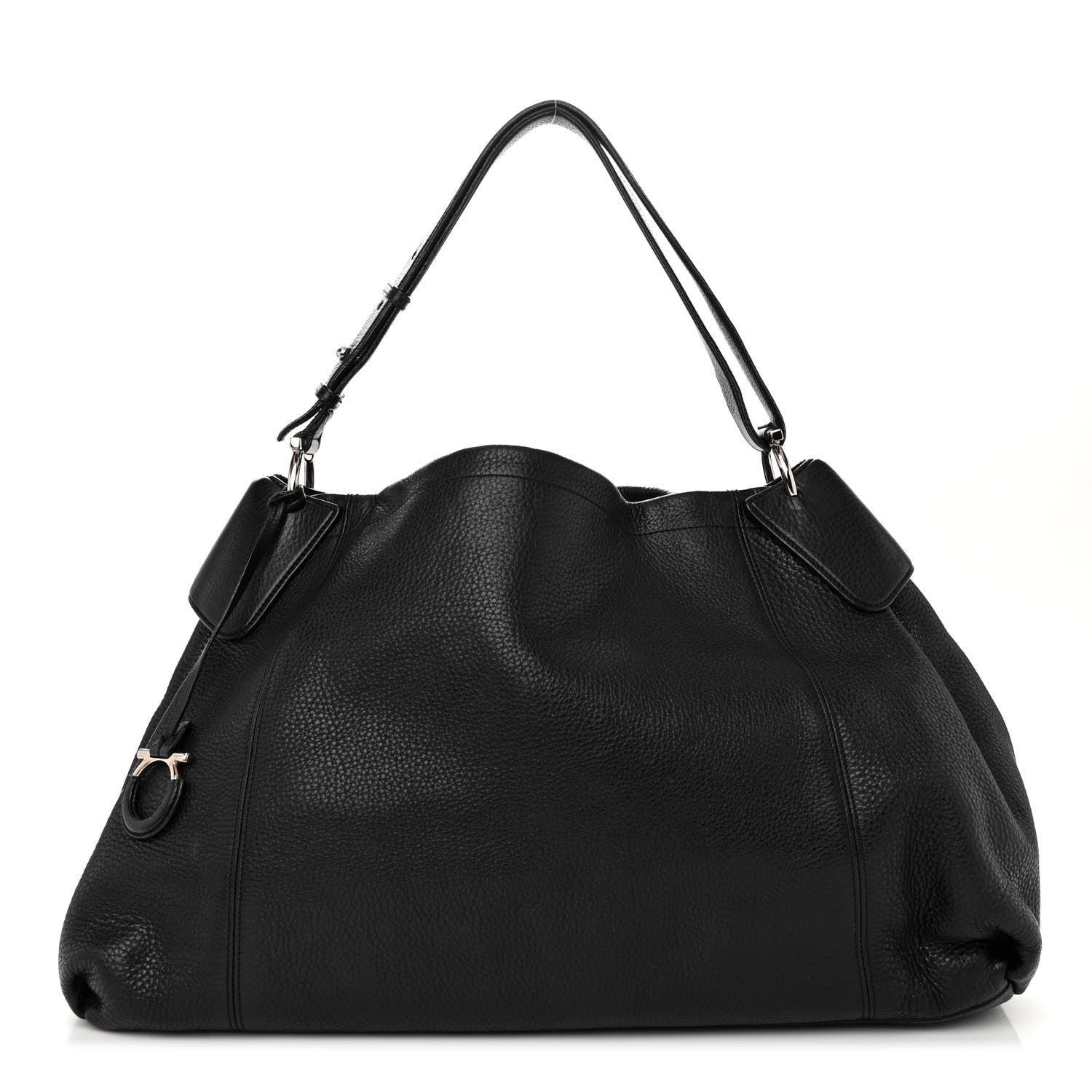 Salvatore Ferragamo Calfskin Hobo Black 1 of 14