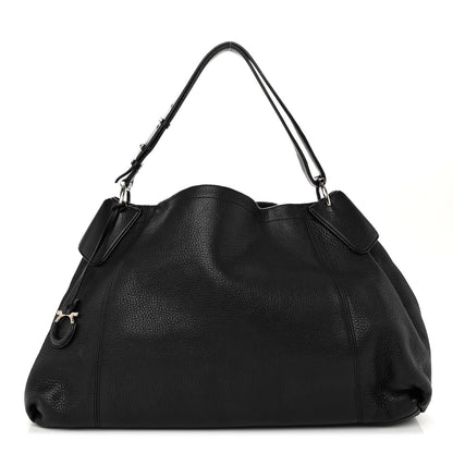 Salvatore Ferragamo Calfskin Hobo Black 1 of 14