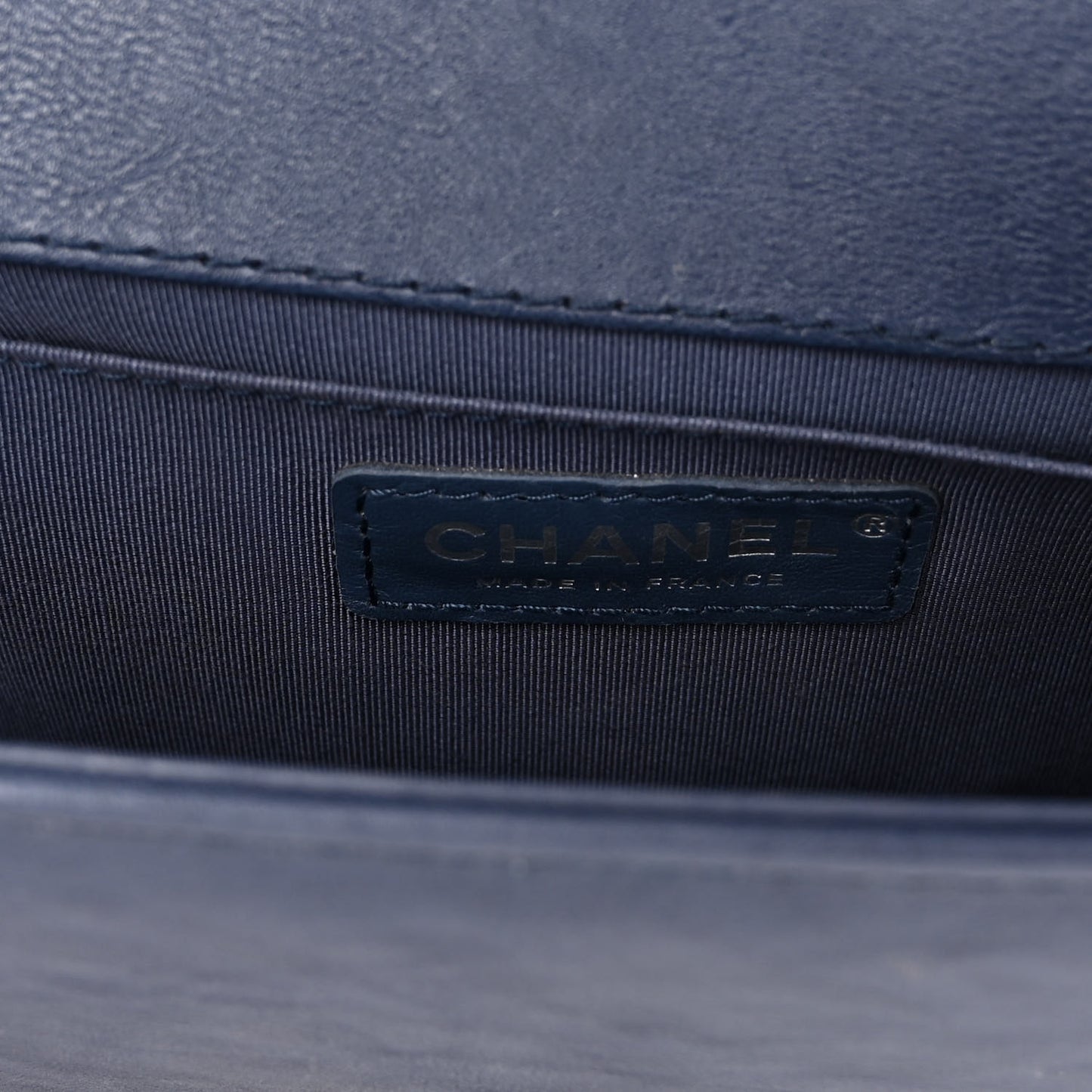 Calfskin Quilted Medium Top Handle Boy Flap Blue