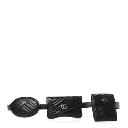 Gucci Calfskin Matelasse GG Marmont 2.0 Multi Belt Bag 85 34 Black 1 of 6