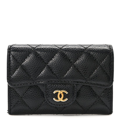 Chanel Caviar Quilted Flap Card Holder Black 1 of 9