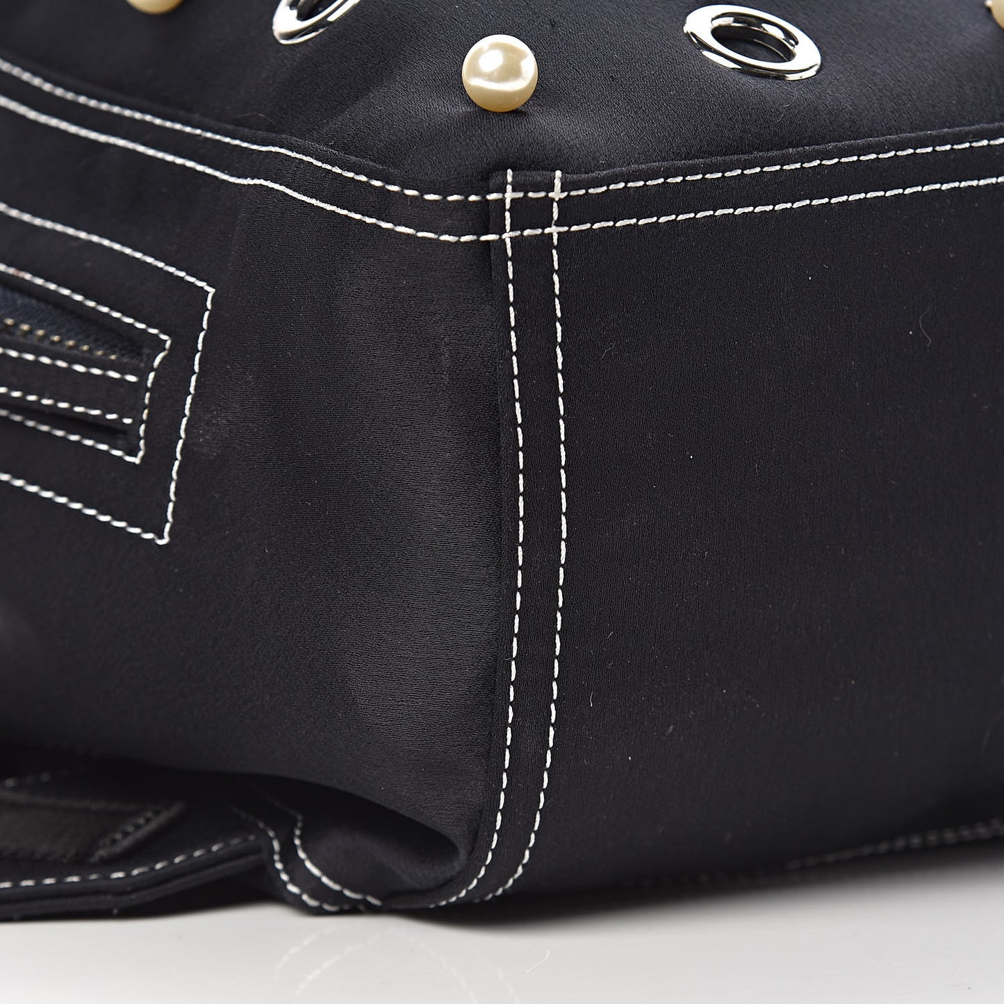 3.1 Satin Faux Pearl Eyelet Go Go Backpack Phantom Blue