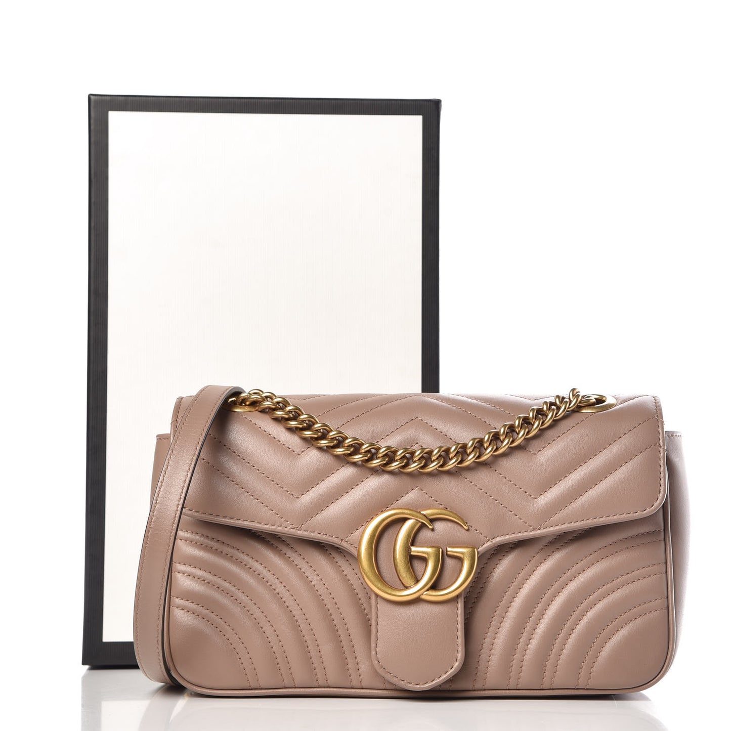 Calfskin Matelasse Small GG Marmont Shoulder Bag Porcelain Rose