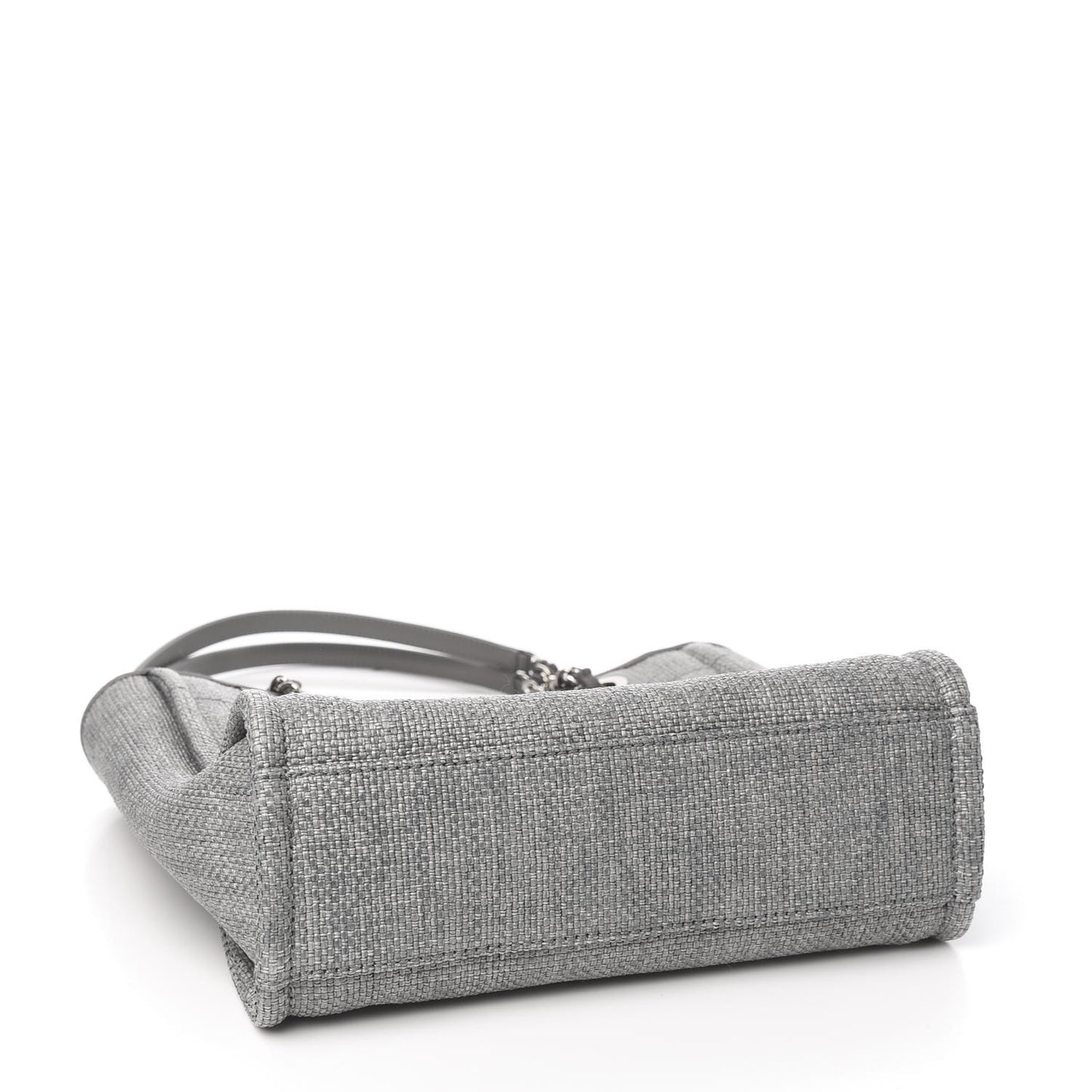 Straw Raffia Mini Deauville Tote Grey