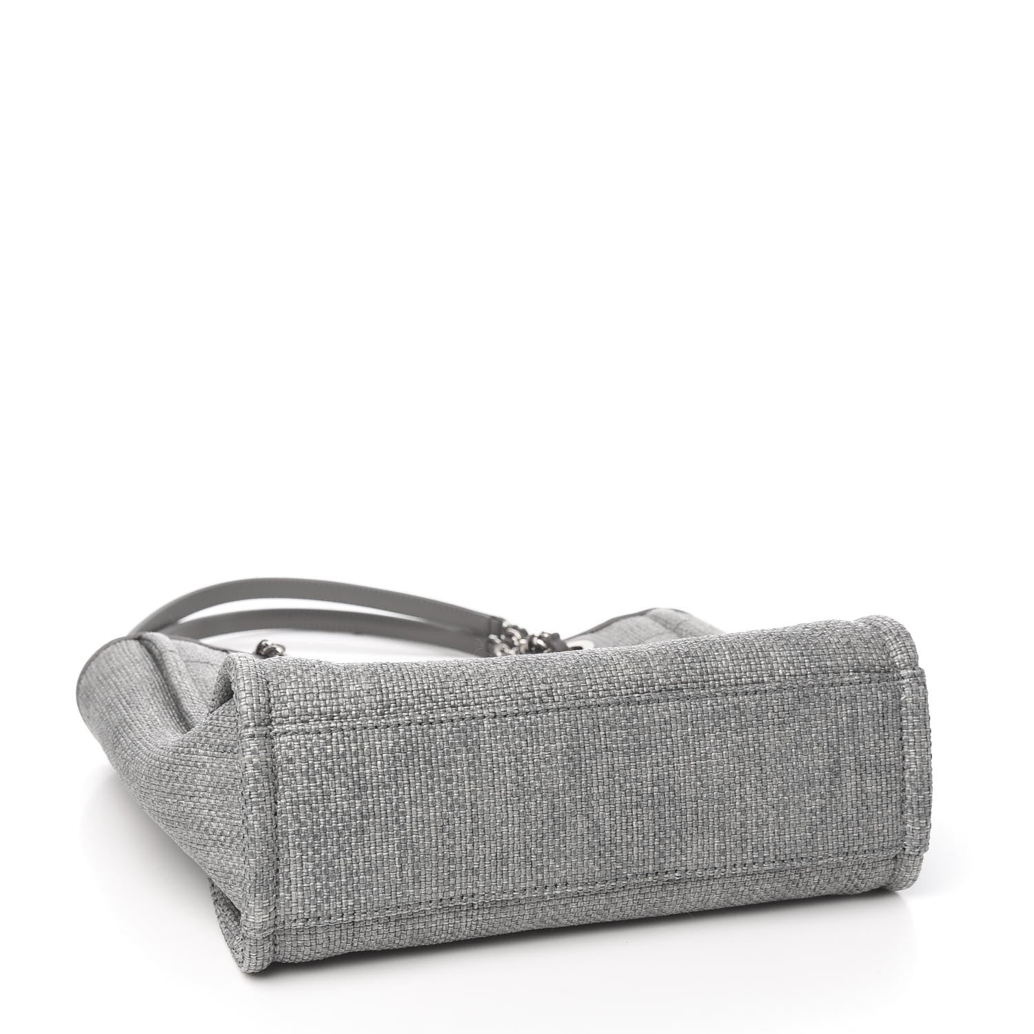 Chanel Straw Raffia Mini Deauville Tote Grey 3 of 9
