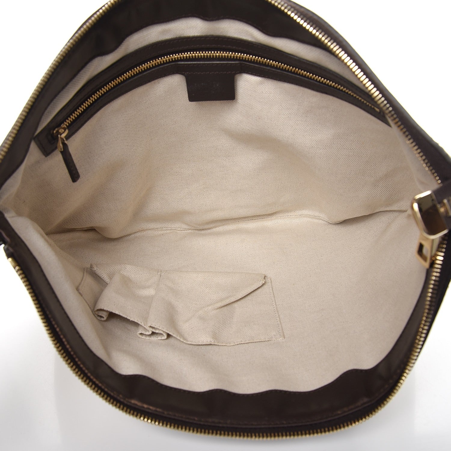 Gucci Monogram Vintage Web Medium Half Moon Hobo Dark Brown 5 of 11