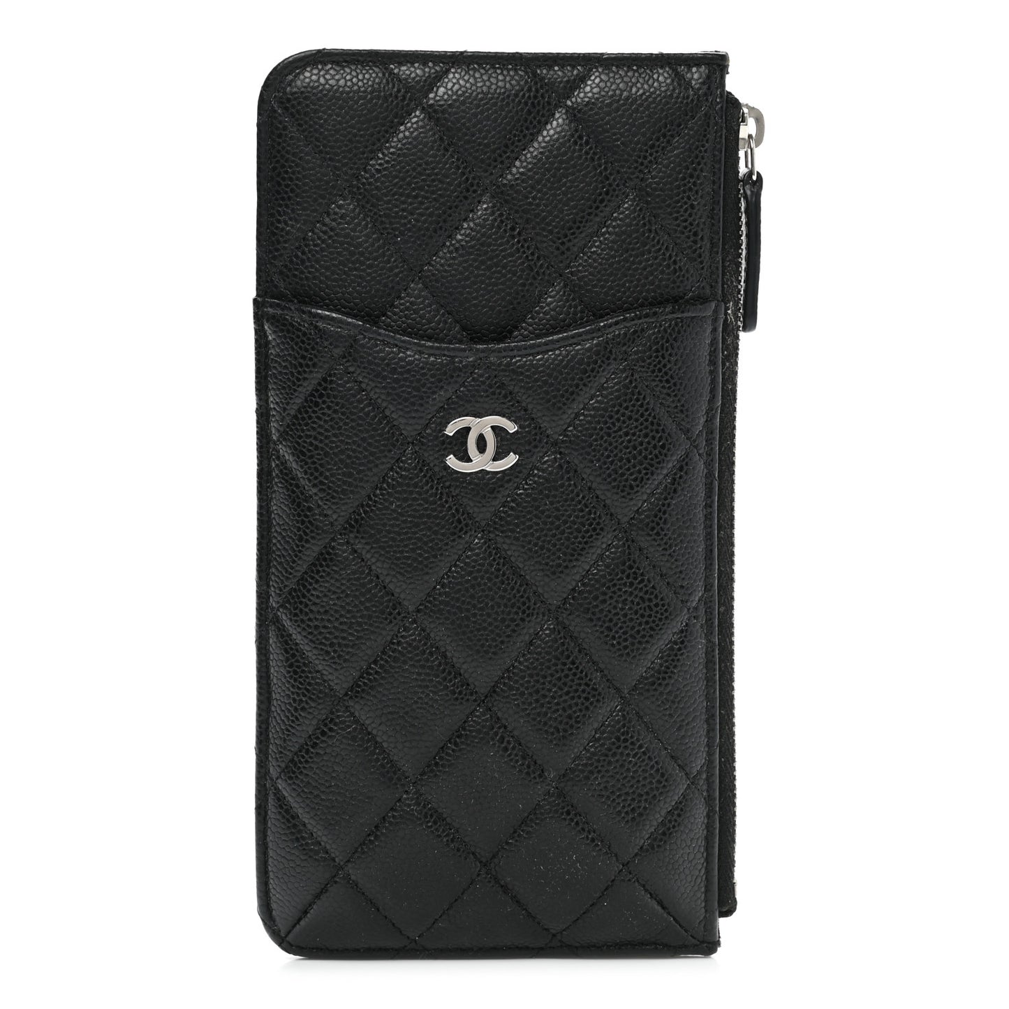 Caviar Quilted Classic iPhone Pouch Black