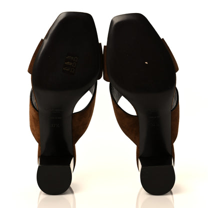 Saint Laurent Suede LouLou 70 Mule Sandals 37.5 Land 5 of 8