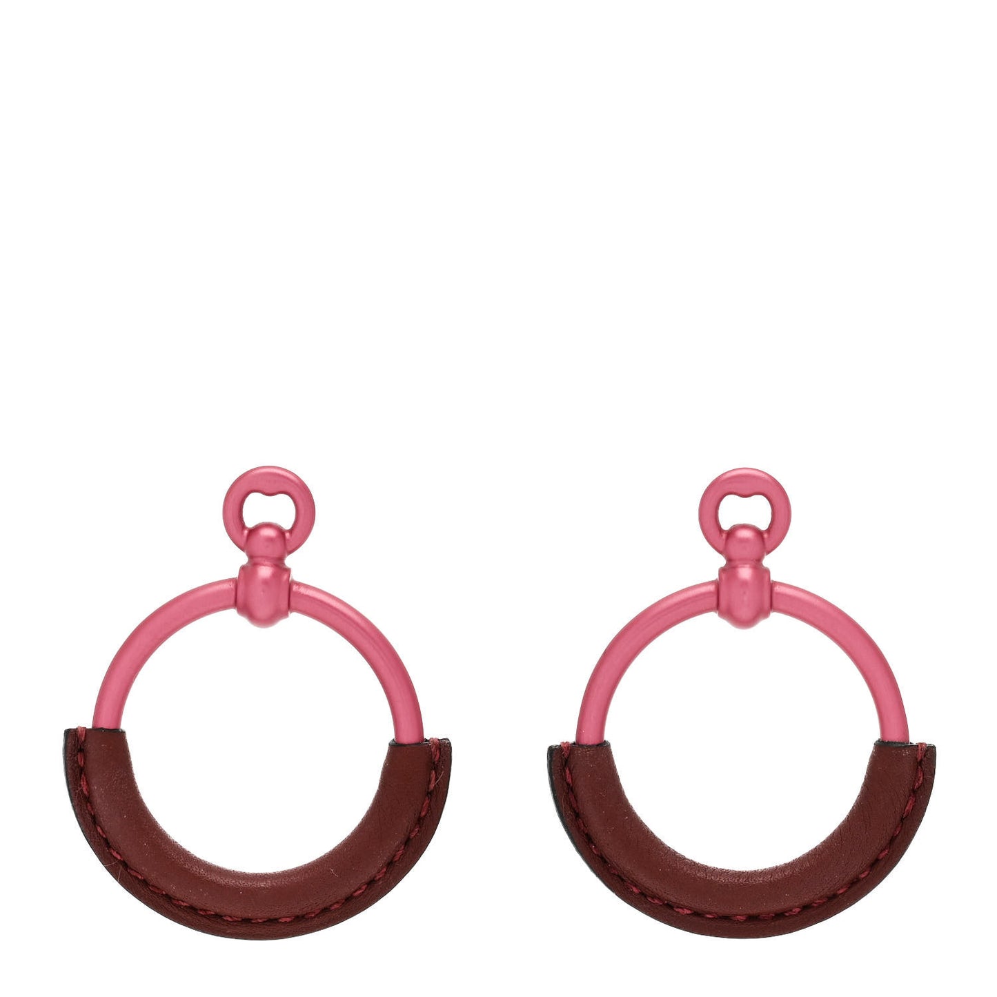 Aluminum Sunset Swift Loop Earrings PM Rose Couture Rouge H