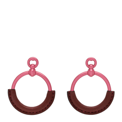 Hermes Aluminum Sunset Swift Loop Earrings PM Rose Couture Rouge H 1 of 4