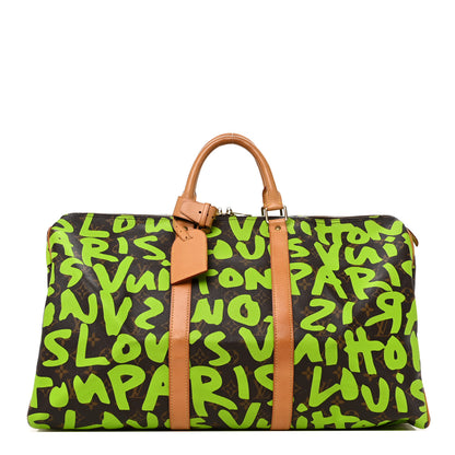 Louis Vuitton Monogram Graffiti Keepall 50 Green 1 of 15