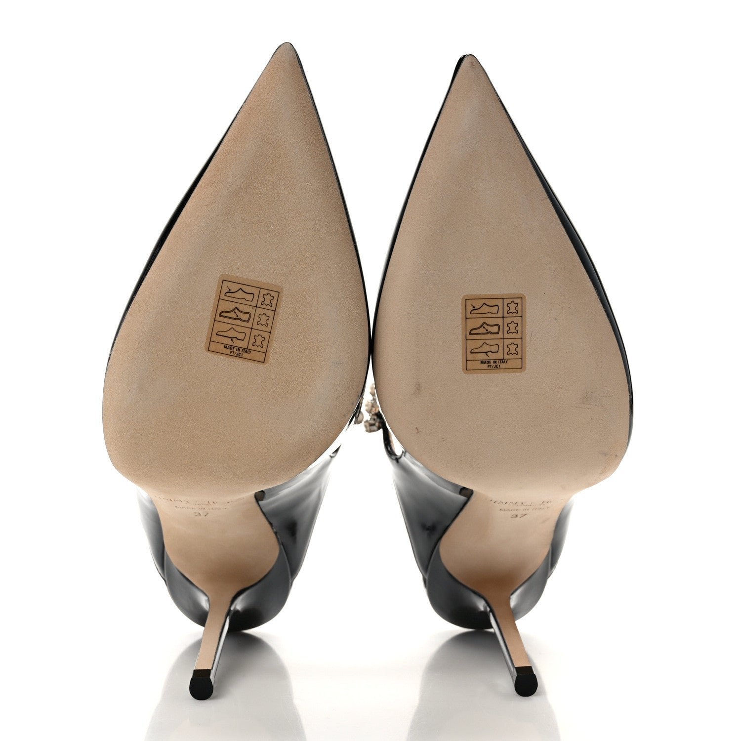 Jimmy Choo Patent Crystal Bing 100 Pumps 37 Black 5 of 8