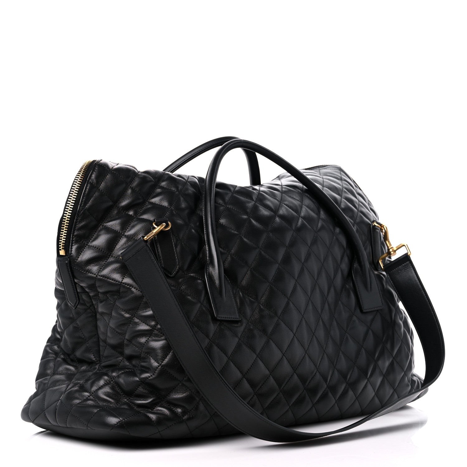 Saint Laurent Calfskin Quilted ES Giant Travel Bag Black 3 of 9