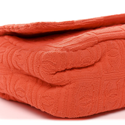 Chanel Terry Cloth CC Medium Single Flap Orange 9 of 12