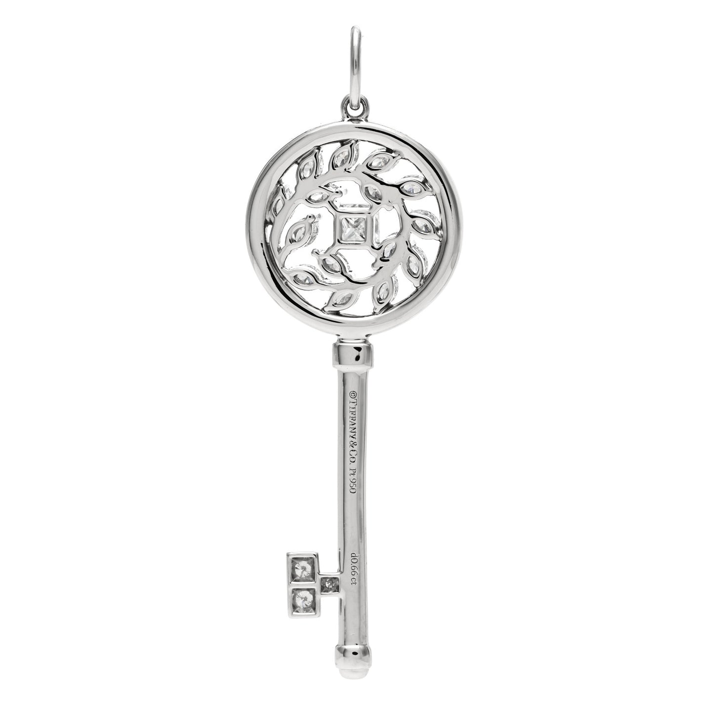 Platinum Diamond Victoria Vine Key Pendant