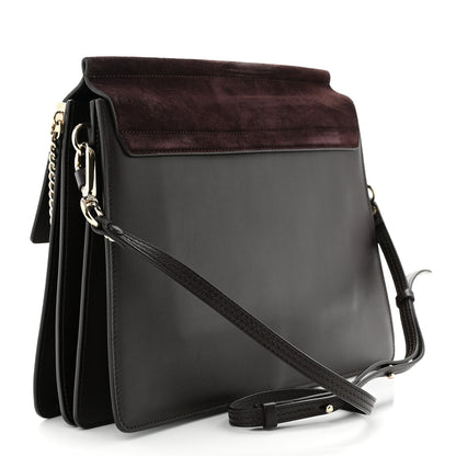 Chloe Calfskin Suede Medium Faye Shoulder Bag Carbon Brown 3 of 12