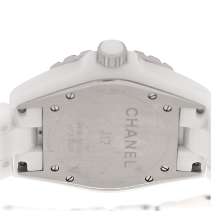 Chanel Stainless Steel Ceramic Diamond Pink Mother of Pearl 38mm J12 Automatic Watch White 4 of 5