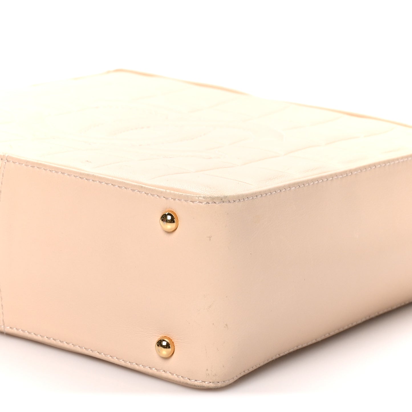 Lambskin Chocolate Bar Quilted Small Shoulder Bag Beige