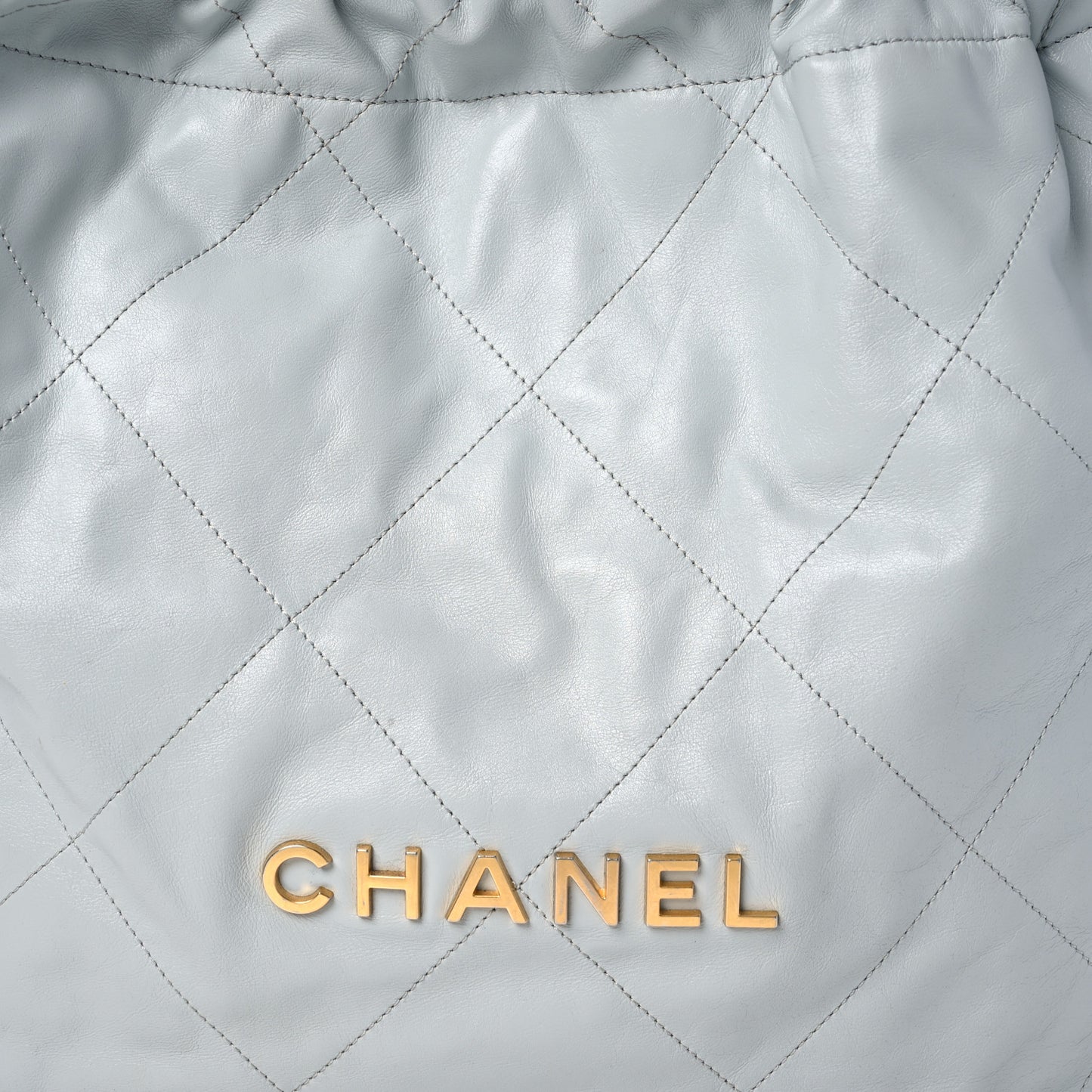 Shiny Calfskin Quilted Small Chanel 22 Grey