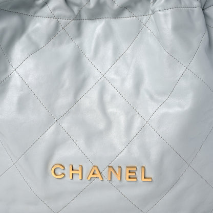Chanel Shiny Calfskin Quilted Small Chanel 22 Grey 9 of 13