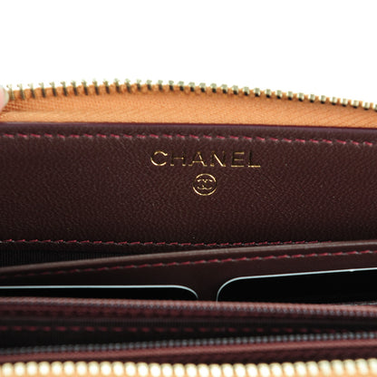 Chanel Lambskin Quilted Large Gusset Trendy CC Zip Around Wallet Camel 6 of 8